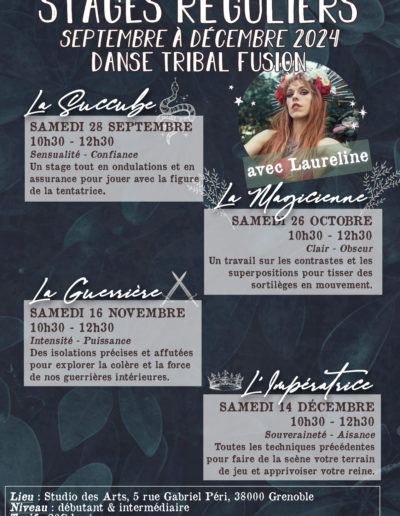 Stages réguliers Tribal Fusion Laureline - Septembre à Décembre 2024