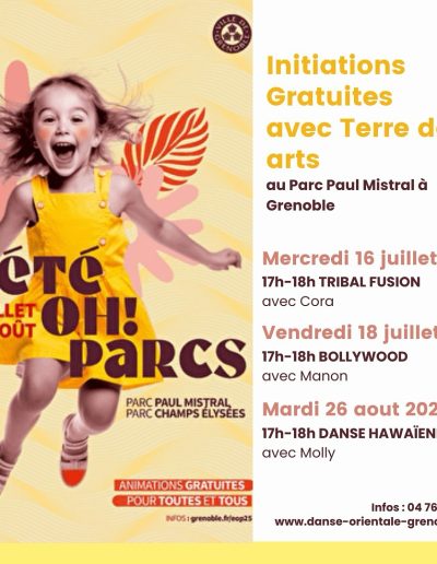 L'Eté oh! Parcs - Initiations Gratuites avec Terre des Arts - Cora, Manon & Molly - Juillet & Août 2025