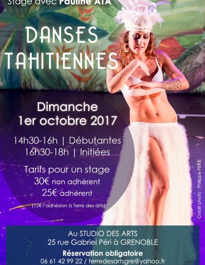Stage Danses Tahitiennes Pauline Ata - Dimanche 1er octobre 2017