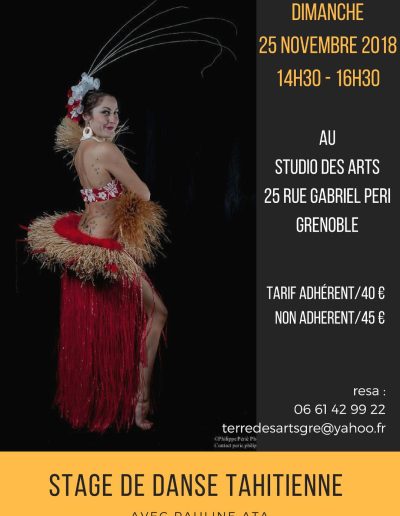 Stage de Danse Tahitienne Pauline Ata - Dimanche 25 Novembre 2018