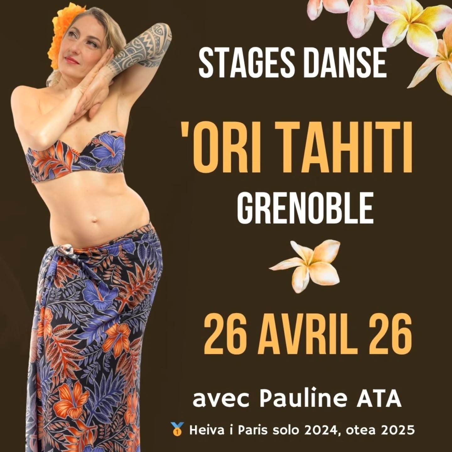 Stages Danse 'Ori Tahiti Grenoble - Pauline Ata - 26 Avril 2026